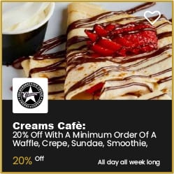 Creams Cafe Bournemouth 20% off